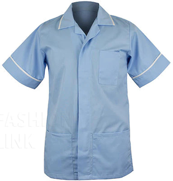 Male Poly Cotton Tunic FNMT01 | Size S to XXL | Sky/White