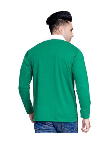 Men's Plain Rugby Long Sleeve T-Shirt - Poly Cotton Classic Fit (S-5XL)