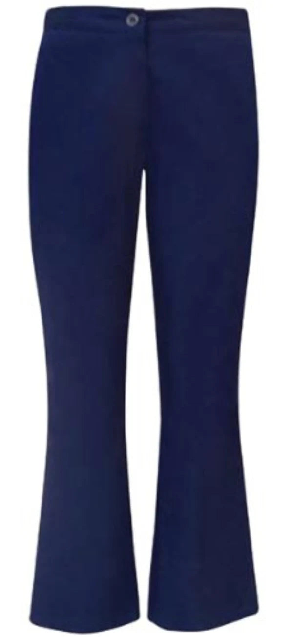WOMEN FLAT FRONT BOOTLEG TROUSER (NAVY)