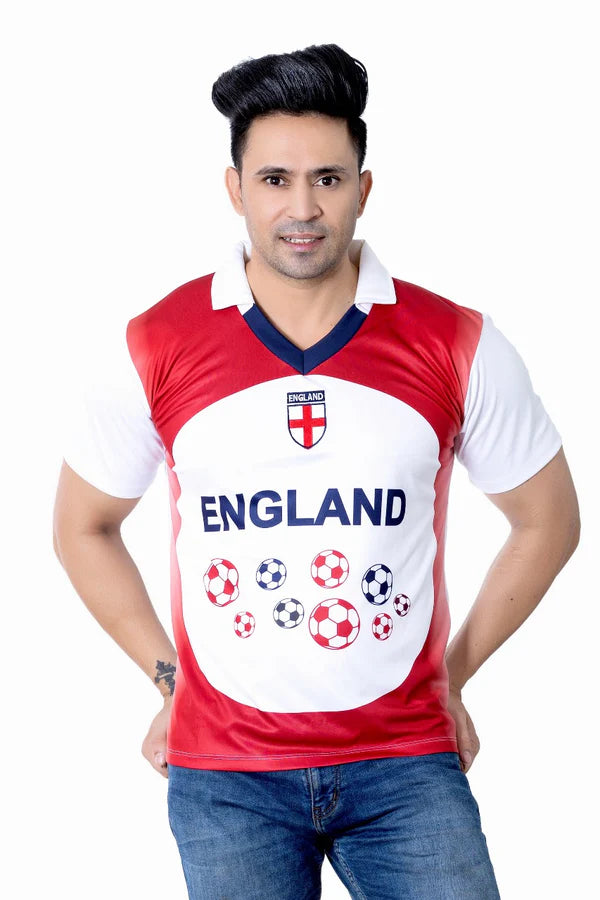 Men's England Football Short Sleeve Polo Shirt | Supporter Tee| S to XXL