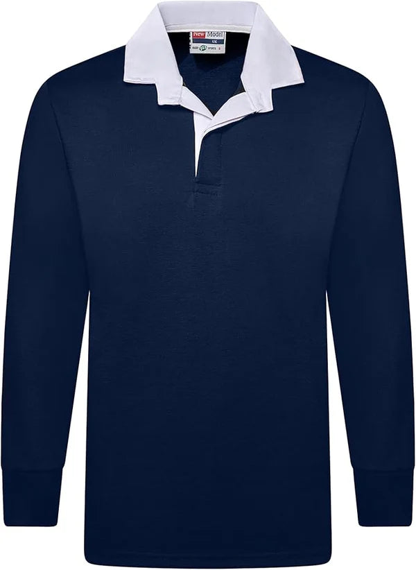 Men's Plain Rugby Long Sleeve Sports Jersey