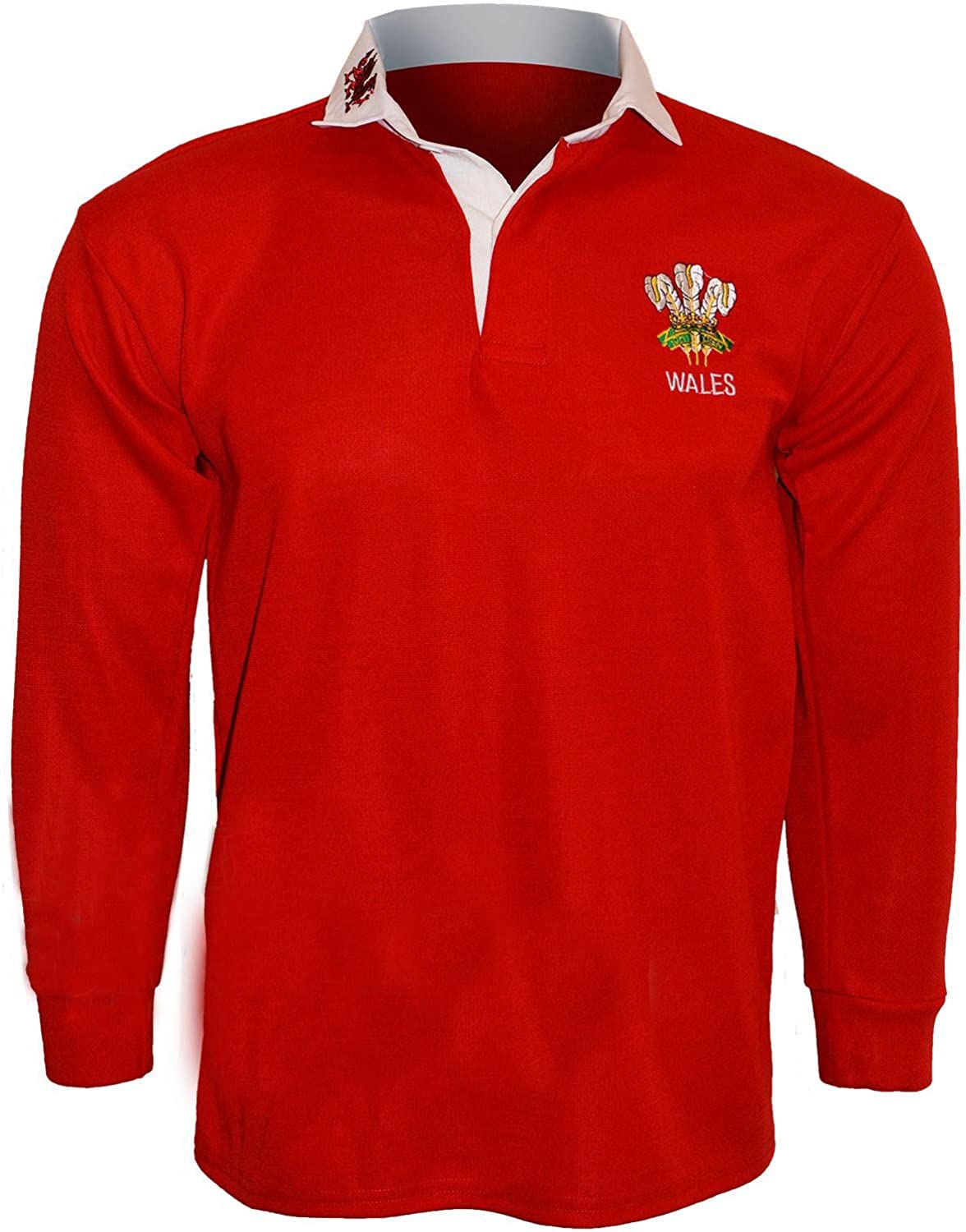 Wales Rugby Training Shirt-Men Long Sleeve Athletic Sports Top Size S-5XL