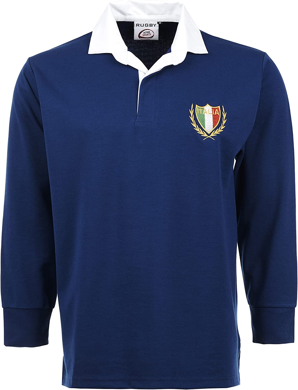 Italia Rugby Training Shirt-Men Long Sleeve Athletic Sports Top Size S-5XL