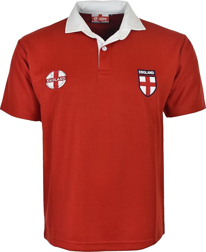 England Football T-Shirt for Men – Short Sleeve Polo Style | Sizes S–5XL
