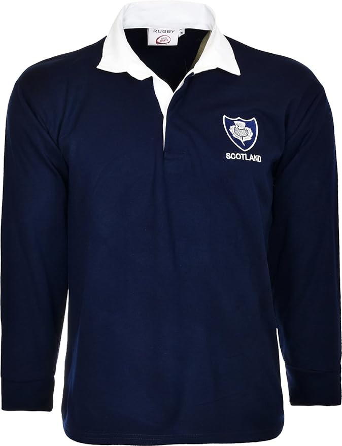Scotland Rugby Training Shirt-Men Long Sleeve Athletic Sports Top Size S-5XL