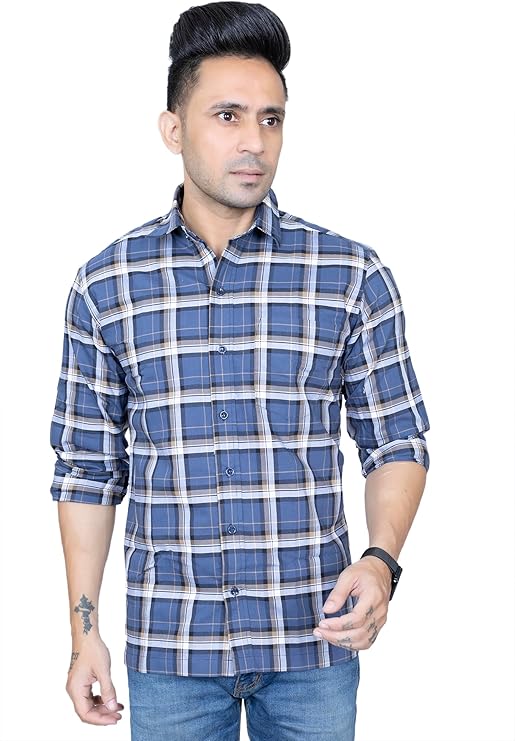 Men's Plaid Long Sleeve Button Down Casual Checked Outdoor Shirt | S to XXL | Multicolor