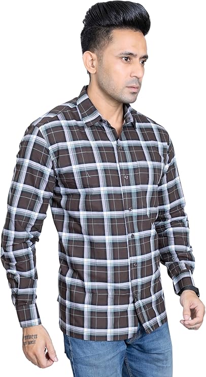 Men's Plaid Long Sleeve Button Down Casual Checked Outdoor Shirt | S to XXL | Multicolor