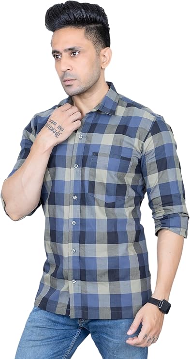 Men's Plaid Long Sleeve Button Down Casual Checked Outdoor Shirt | S to XXL | Multicolor