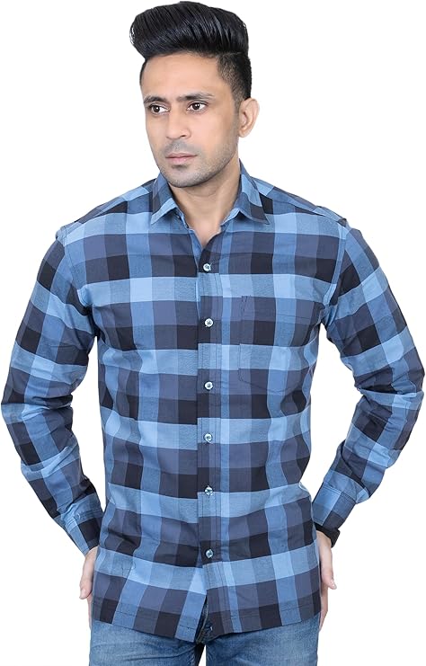 Men's Plaid Long Sleeve Button Down Casual Checked Outdoor Shirt | S to XXL | Multicolor