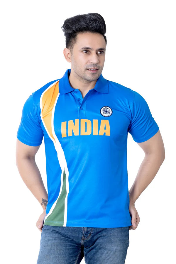 Men's India Cricket Fan Jersey | Short Sleeve Polo T-Shirt | S to XXL