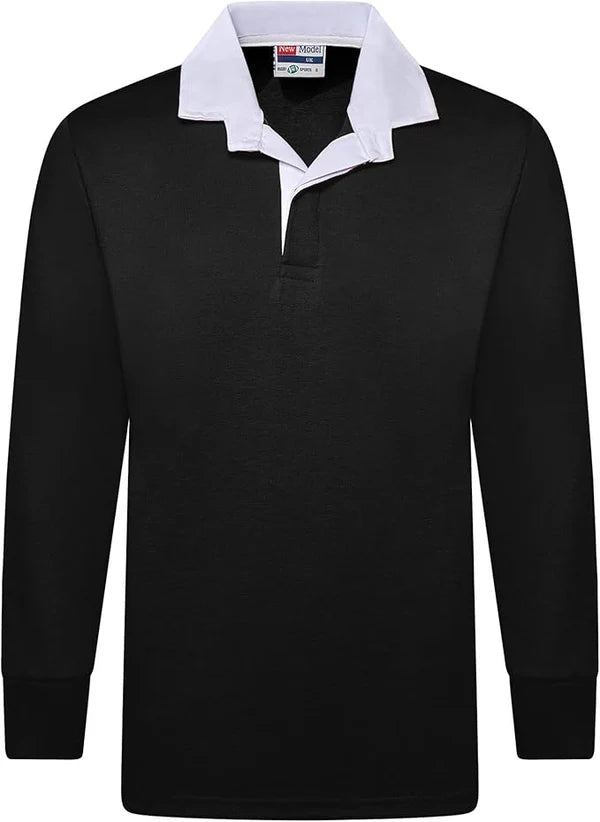 Men's Plain Rugby Long Sleeve Sports Jersey