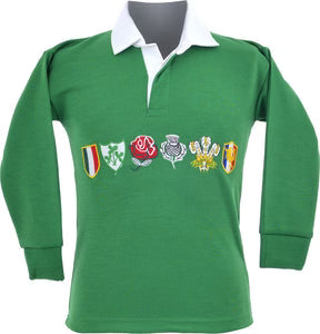 Unisex Kids' Green Rugby Jersey – Six Nations Full Sleeve