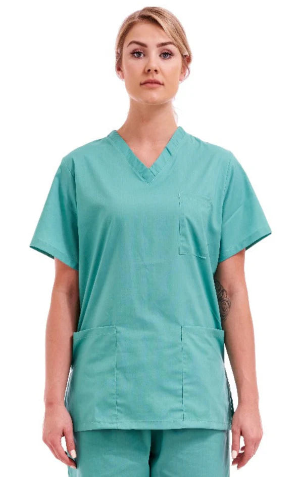 Unisex Medical Hospital Scrub Top | XS to 3XL | Mint Green