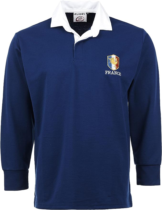 France Rugby Training Shirt-Men Long Sleeve Athletic Sports Top  Size S-5XL