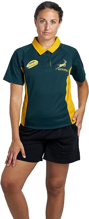 Women's South Africa Rugby T Shirt - Short Sleeve Performance Top Size S to XXL