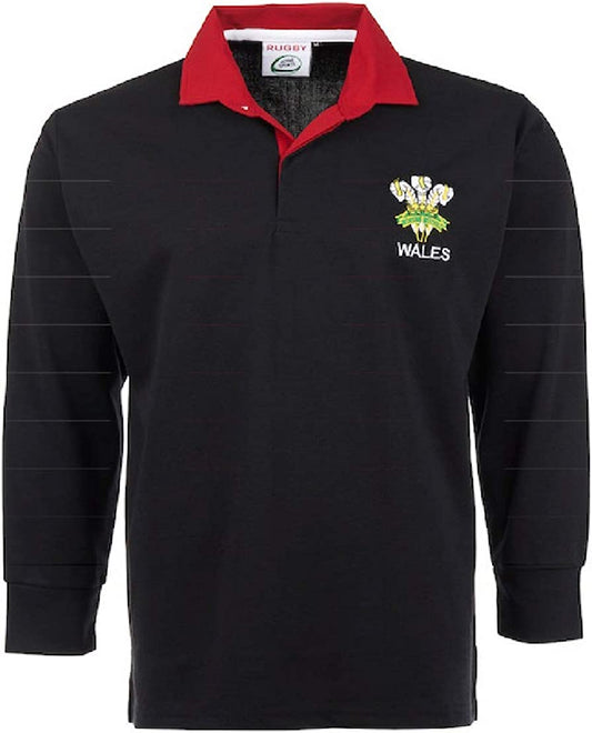 Wales Rugby Training Shirt-Men Long Sleeve Athletic Sports Top  Size S-5XL