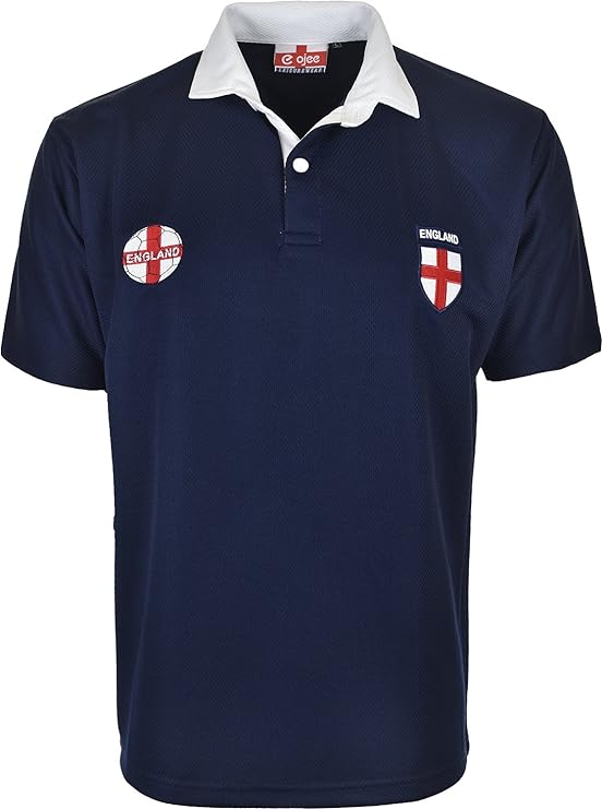 England Football T-Shirt for Men – Short Sleeve Polo Style | Sizes S–5XL
