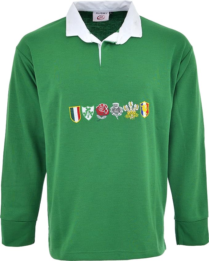 Six Nations Rugby Training Shirt-Men Long Sleeve Athletic Sports Top  Size S-5XL