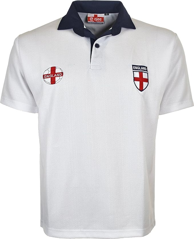 England Football T-Shirt for Men – Short Sleeve Polo Style | Sizes S–5XL