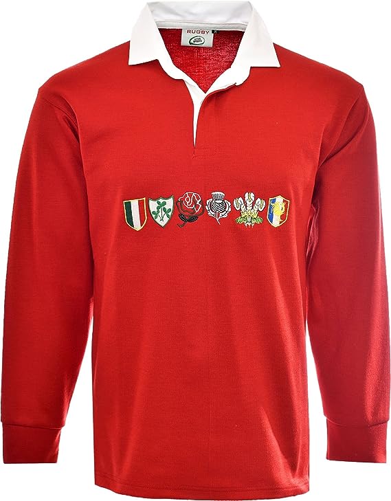 Six Nations Rugby Training Shirt-Men Long Sleeve Athletic Sports Top  Size S-5XL